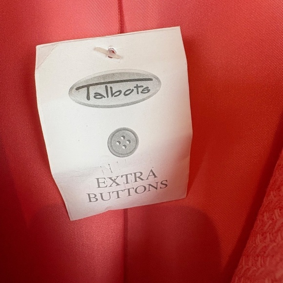 NWT Talbots Peach/Coral Textured 2 Button Closure Long Sleeve Blazer/Jacket - Picture 9 of 11
